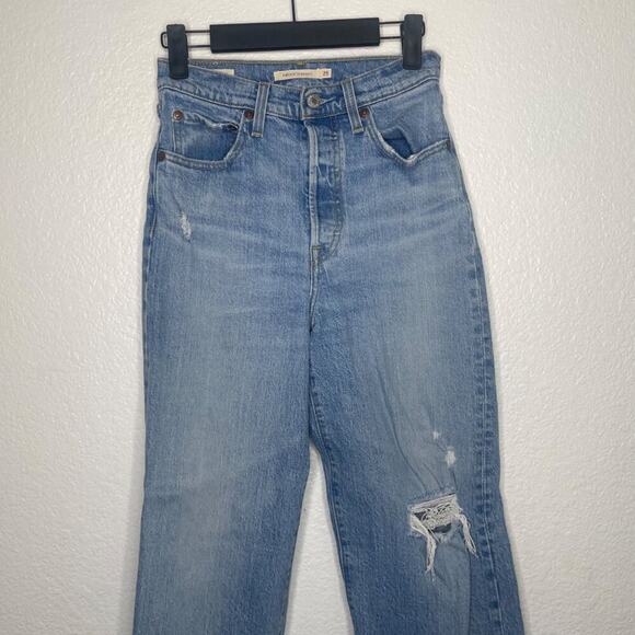 Levi's Womens Jeans Size 25 Ribcage Straight Leg Denim Blue Light Wash Casual - Picture 11 of 16